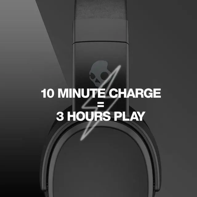 Alt view image 4 of 5 - Skullcandy Crusher Wireless Over-Ear Bluetooth Headphones with 40mm Drivers, 40-Hour Battery, Rapid Charge, Built-in Microphone, and Foldable Design - Black
