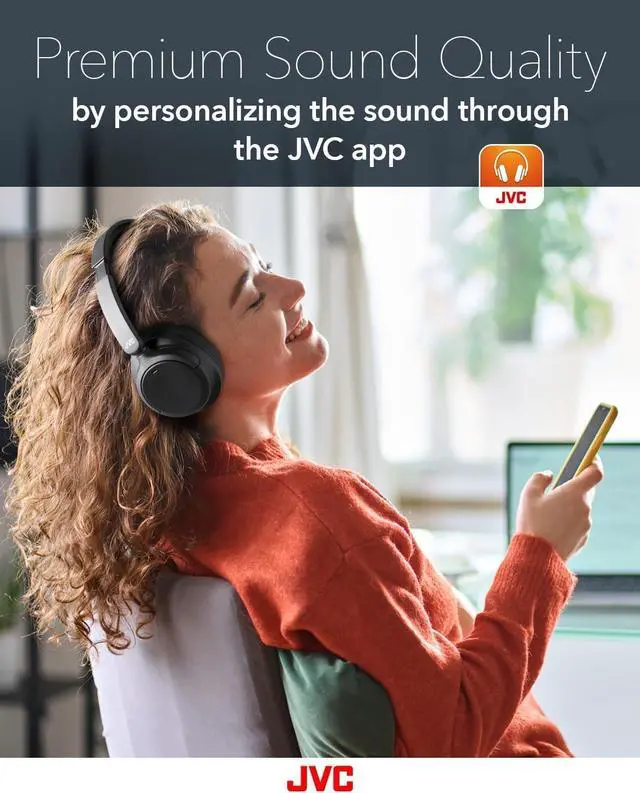 Alt view image 5 of 5 - JVC Over Ear Wireless Active Noise Cancelling Headphones - Bluetooth 5.3 - Ambient Mode, 3 Audio Modes, Soft Comfort Pads, 35 Hr Battery, Foldable & Lightweight - Mic- Travel & All-Day Wear - HA-S75N