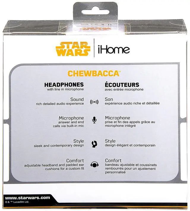 Alt view image 4 of 4 - eKids Star Wars Han Solo Movie Chewbacca Over The Ear Headphones with Built in Microphone