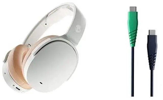 Main image of Skullcandy Hesh ANC Wireless Noise Cancelling Over-Ear Headphone - Mod White with Line Round Charging Cable, USB-C to USB-C - Dark Blue/Green, 4ft