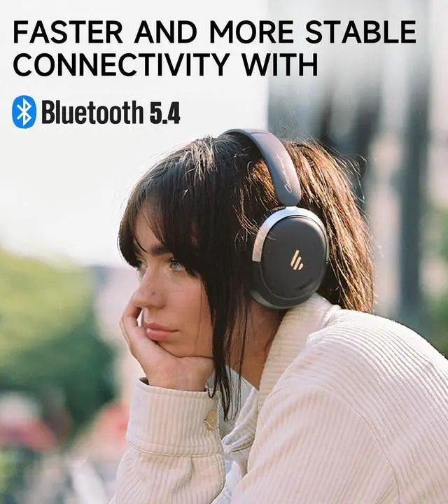 Alt view image 3 of 5 - Atom Max - Hybrid Active Noise Cancelling Headphones, Hi-Res Audio, Wireless Over-Ear, Lightweight and Foldable, Comfortable earpads, 45H Playtime and Speed Charge, Customize via an App, Black