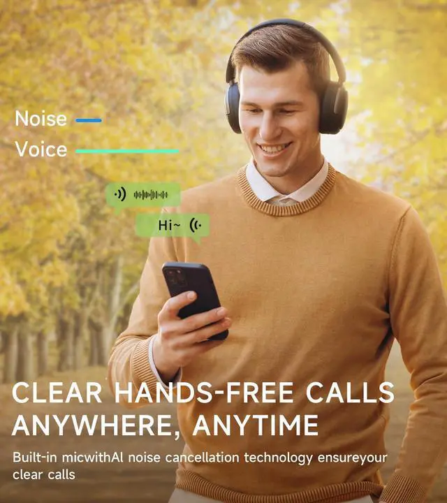 Alt view image 4 of 5 - Atom Max - Hybrid Active Noise Cancelling Headphones, Hi-Res Audio, Wireless Over-Ear, Lightweight and Foldable, Comfortable earpads, 45H Playtime and Speed Charge, Customize via an App, Black