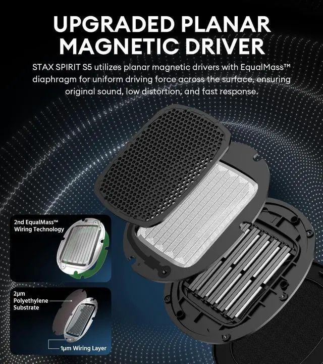 Alt view image 2 of 5 - Edifier STAX Spirit S5 Wireless Planar Magnetic Headphones, Snapdragon Sound, aptX Adaptive, Hi-Res Audio (LDAC LHDC), Bluetooth 5.4, Dual-Mic CVC Tech, 80H Playback & Fast Charging for Audiophiles