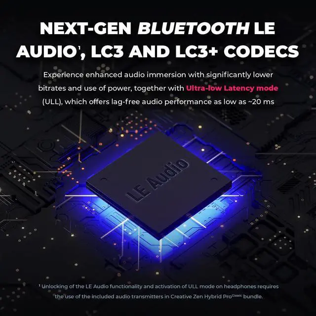 Alt view image 2 of 5 - Creative Zen Hybrid Pro Wireless Over-Ear Headphones with LE Audio, with Up to 100 Hours (ANC Off), Hybrid Active Noise Cancellation, Ambient Mode, Powerful Audio, Bluetooth 5.3, Built-in Mic
