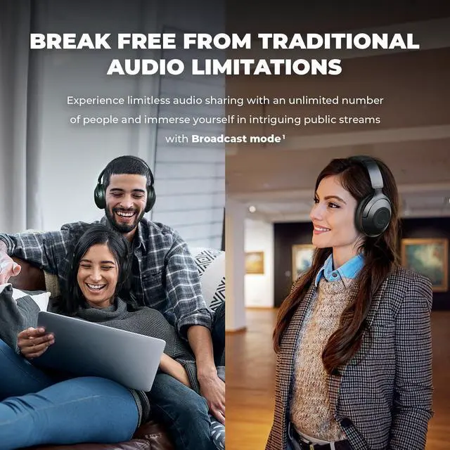 Alt view image 3 of 5 - Creative Zen Hybrid Pro Wireless Over-Ear Headphones with LE Audio, with Up to 100 Hours (ANC Off), Hybrid Active Noise Cancellation, Ambient Mode, Powerful Audio, Bluetooth 5.3, Built-in Mic
