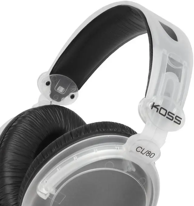 Alt view image 2 of 5 - Koss CL/80 Over-Ear Headphones, Clear Transparent Design, Full Size, Retro Style, 3.5mm Plug