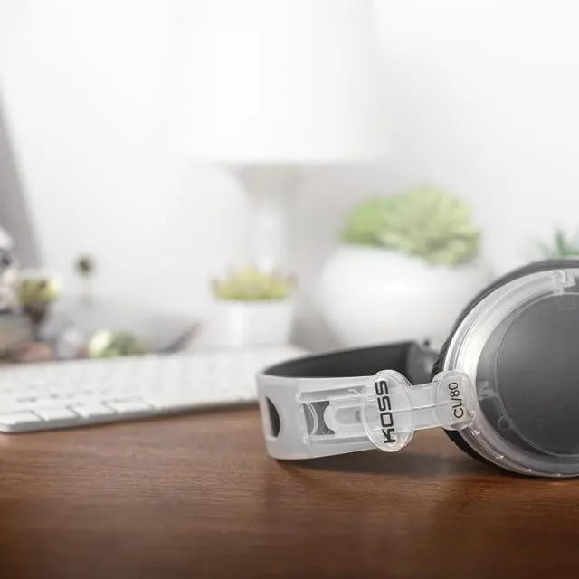 Alt view image 4 of 5 - Koss CL/80 Over-Ear Headphones, Clear Transparent Design, Full Size, Retro Style, 3.5mm Plug