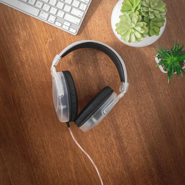 Alt view image 5 of 5 - Koss CL/80 Over-Ear Headphones, Clear Transparent Design, Full Size, Retro Style, 3.5mm Plug