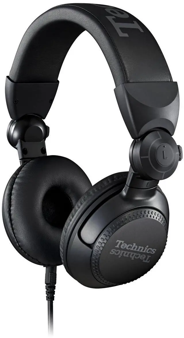 Main image of Technics Professional DJ Headphones with 40mm CCAW Voice Coil Drivers, 270deg Swivel Housing and Locking Detachable Cord; Lightweight, Foldable High Input - EAH-DJ1200-K (Black)