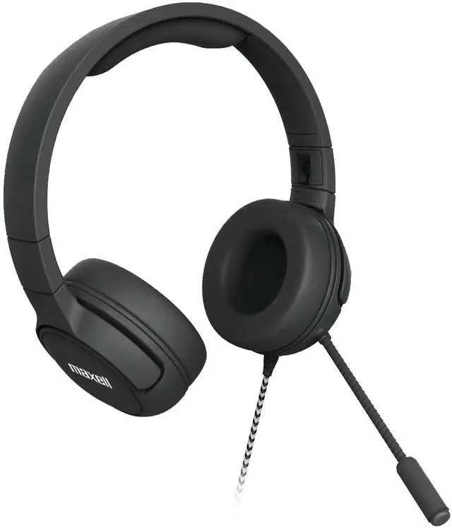 Main image of Maxell Kids Overear Headset with Boom Mic -Safe Listening with 85dB-95dB Volume Limiting, Flexible Boom Mic, Chew Proof Cord, Mute & Volume Control, Share Port
