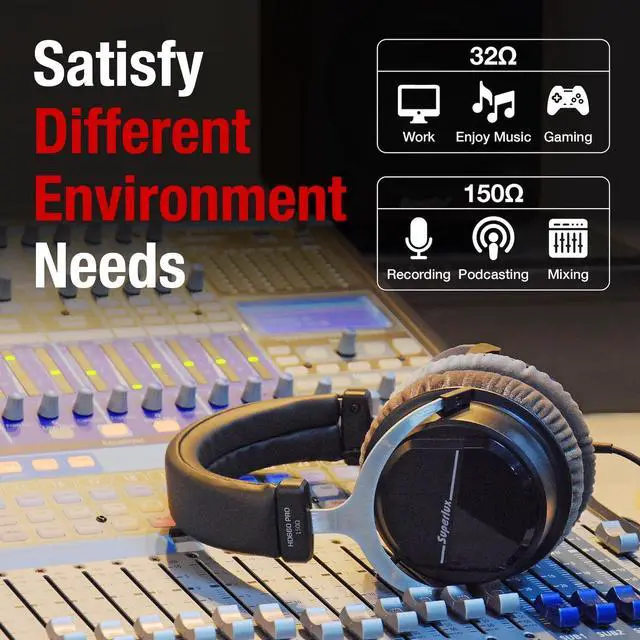 Alt view image 5 of 5 - Superlux HD 660PRO, 150 ohms, Studio Recording Headphones Wired, Professional Closed-Back Headphones with 40mm Neodymium Drivers and Solid Bass, 3.5mm Jack for Recording Music, Podcast, and DJ Monitor