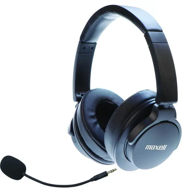 Main image of Maxell Active Noise Cancellation Headphone Detachable Boom Mic & Built-in Mic - Immersive Sound with Bluetooth ANC Headphones, 20dB Noise Reduction, 40mm High-Fidelity Drivers, 10-Hour Playtime