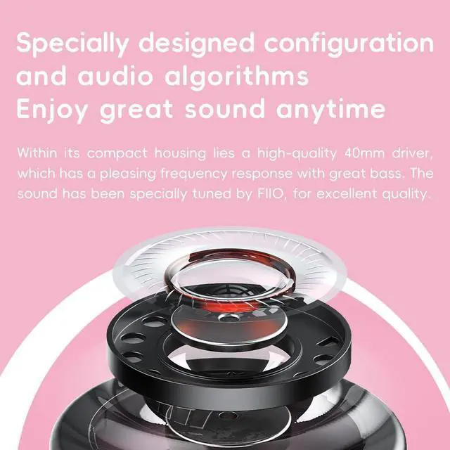 Alt view image 5 of 5 - FiiO Anytime Active Noise Cancelling Bluetooth 5.4 Retro Headphones, 58H Playtime, with Microphone,Light Weight Earphones Comfort Headsets for Travel,Home (Black)