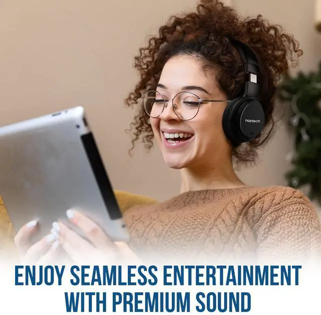 Alt view image 5 of 5 - Naztech Driver ANC 1000 Bluetooth Headphones - Active Noise Cancelling, Bluetooth Wireless Headphones with 4 Mics, Comfortable Over-Ear Design, Up to 50Hr Playtime for TV, Travel & More - Black