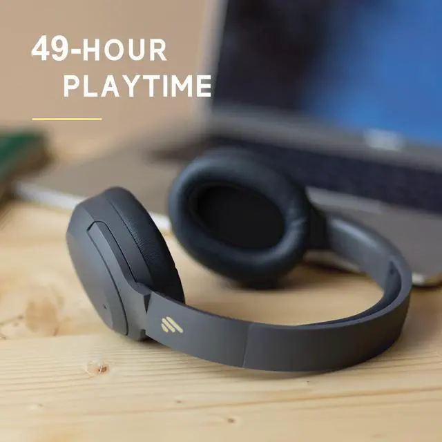 Alt view image 4 of 5 - Edifier W820NB Hybrid Active Noise Cancelling Headphones - Hi-Res Audio - 49H Playtime - Wireless Over Ear Bluetooth Headphones for Phone-Call - Grey