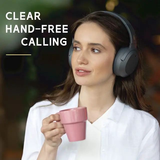 Alt view image 5 of 5 - Edifier W820NB Hybrid Active Noise Cancelling Headphones - Hi-Res Audio - 49H Playtime - Wireless Over Ear Bluetooth Headphones for Phone-Call - Grey