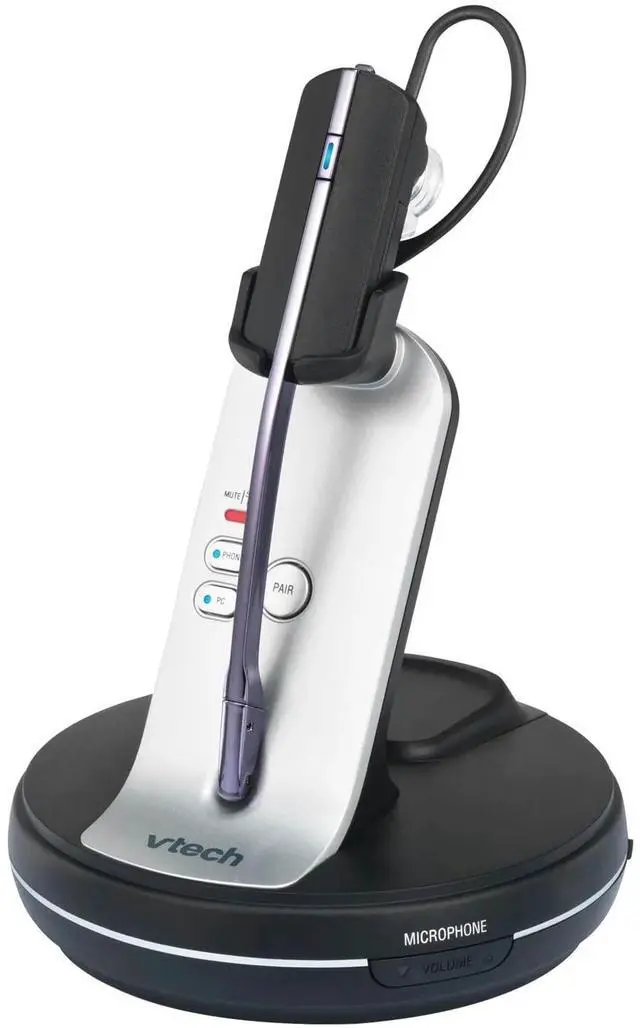 Alt view image 2 of 5 - VTech VH6210 Softphone Compatible Convertible DECT Office Wireless Headset for Business Desk Phones