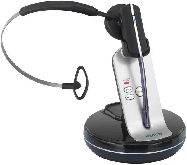 Alt view image 4 of 5 - VTech VH6210 Softphone Compatible Convertible DECT Office Wireless Headset for Business Desk Phones