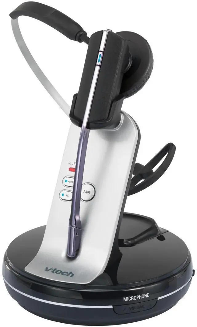 Alt view image 5 of 5 - VTech VH6210 Softphone Compatible Convertible DECT Office Wireless Headset for Business Desk Phones