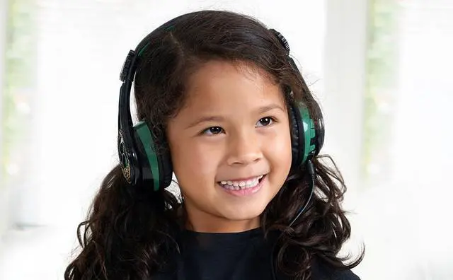 Alt view image 4 of 5 - eKids Wicked Elphaba Bluetooth Headphones, Wireless Headphones with Microphone Includes Aux Cord, Volume Reduced Kids Foldable Earphones for School, Home, or Travel