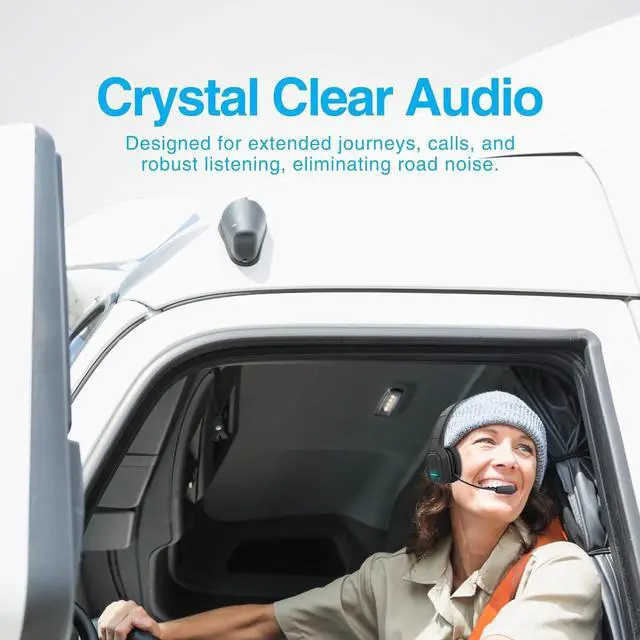 Alt view image 3 of 5 - Naztech NXT-700 Trucker Headset Bluetooth Wireless - Noise Cancelling, HD Sound, Adjustable Headband, & Memory Foam Ear Cups for All-Day Comfort, Office Headset with Mic - Black