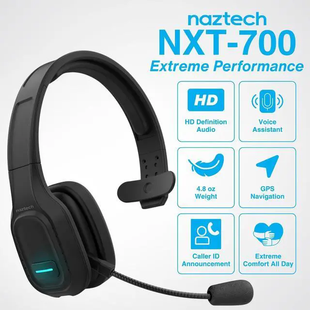 Alt view image 2 of 5 - Naztech NXT-700 Trucker Headset Bluetooth Wireless - Noise Cancelling, HD Sound, Adjustable Headband, & Memory Foam Ear Cups for All-Day Comfort, Office Headset with Mic - Black