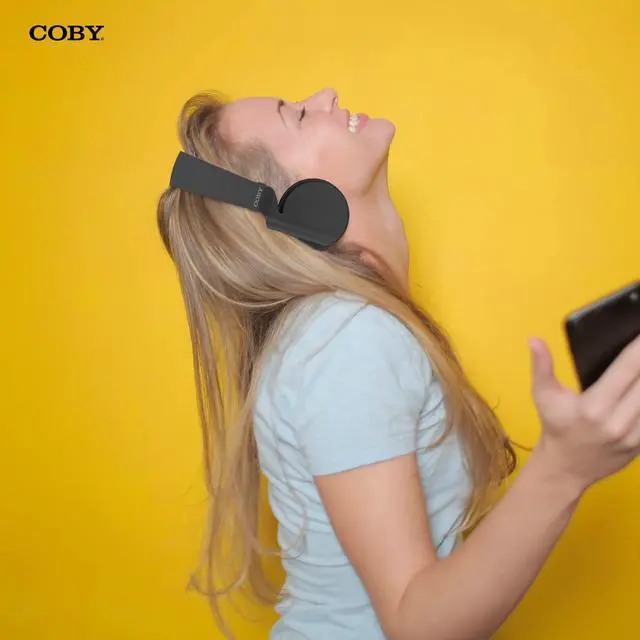 Alt view image 5 of 5 - Coby Bluetooth Headphones | Foldable Over Ear Headphones w/Mic, Hands Free Calling for Smartphones | Rechargeable Wireless Headphones Bluetooth | 20 HRS Playtime w. Aux Input (Gray & Red)