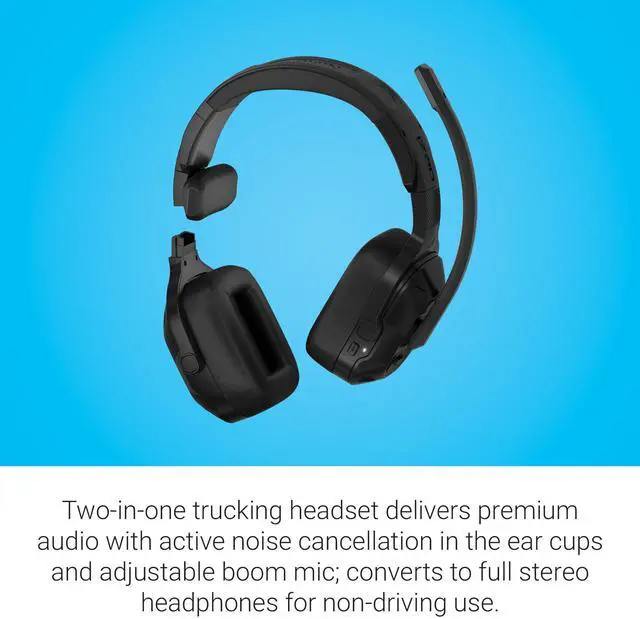 Alt view image 3 of 5 - Garmin dezl(tm) Headset 210, 2-in-1 Premium Trucking Headset, Active Noise Cancellation, Long Battery Life, 60 Hours of Talk Time, Built-in LED Flashlight, Convertible Design