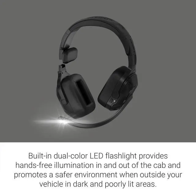 Alt view image 4 of 5 - Garmin dezl(tm) Headset 210, 2-in-1 Premium Trucking Headset, Active Noise Cancellation, Long Battery Life, 60 Hours of Talk Time, Built-in LED Flashlight, Convertible Design