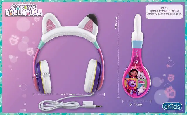 Alt view image 3 of 5 - eKids Gabbys Dollhouse Children's Headphones Wired for School, Home or Travel, Tangle-Free Cable for Toddlers, Volume Controller, 3.5 mm Jack Socket Incl. - Suitable for Ages 3 Years and Above