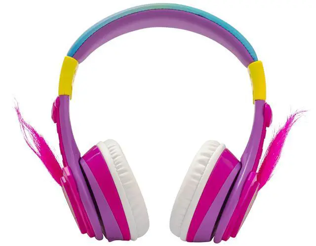 Alt view image 3 of 5 - eKids Trolls Band Together Bluetooth Headphones for Kids, Wireless Headphones with Microphone Includes Aux Cord, Volume Reduced Kids Foldable Earphones for School, Home, or Travel