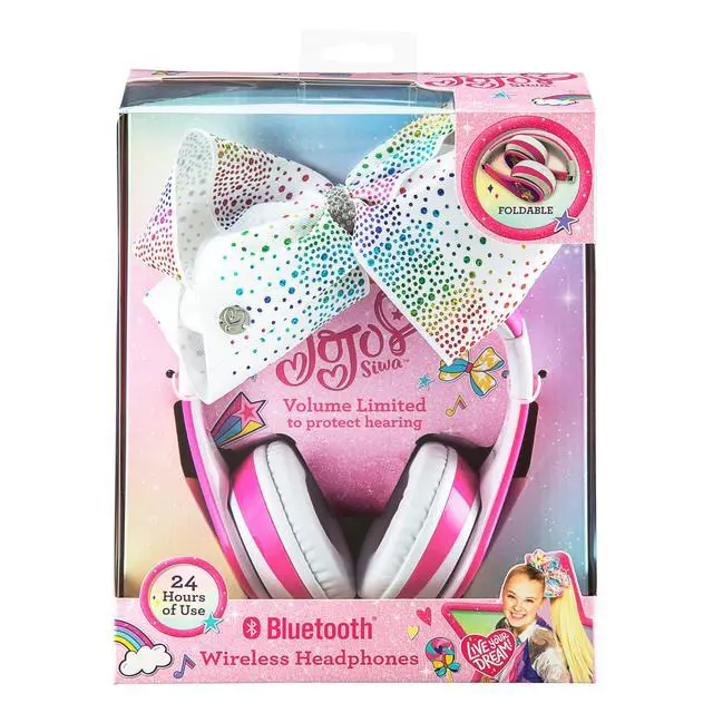 Alt view image 4 of 5 - JoJo Siwa Kids Bluetooth Headphones for Wireless Rechargeable Foldable Bluetooth Headphones with Microphone Kid Friendly Sound and Bonus Detachable Cord