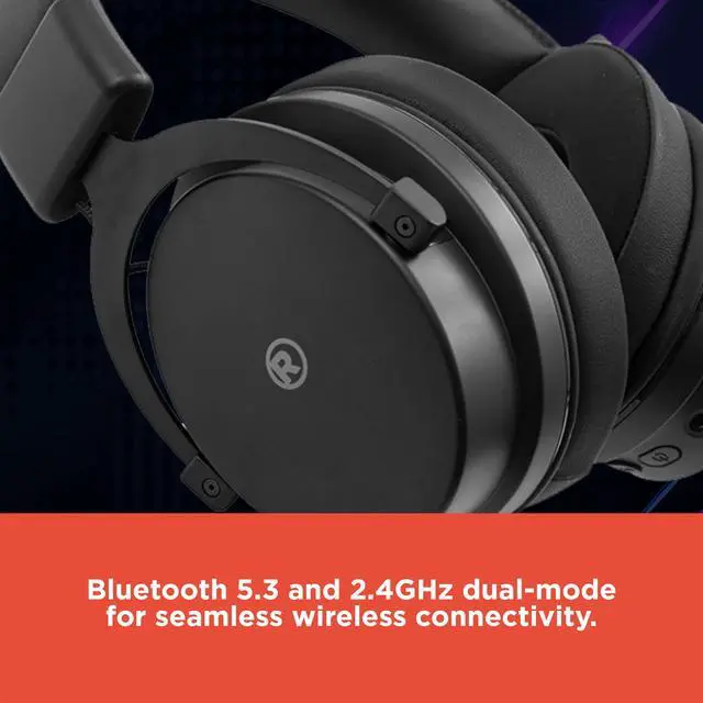 Alt view image 2 of 5 - RadioShack Gaming Wireless Headphones - 50mm Drivers, Dual Mode Bluetooth 5.3 + 2.4GHz, 500mAh Battery, 20Hz-20kHz Frequency, Sleek Black Design