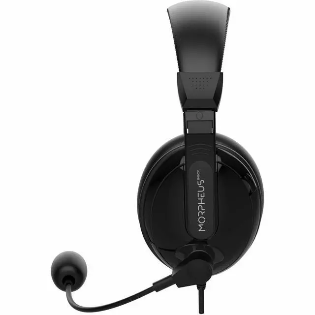 Alt view image 3 of 5 - Morpheus 360 Deluxe Multimedia Stereo USB Headset - Adjustable Microphone - Lightweight Comfortable Design - Soft Eco Leather Ear Cushions - Over Ear - Black - HS3500SU