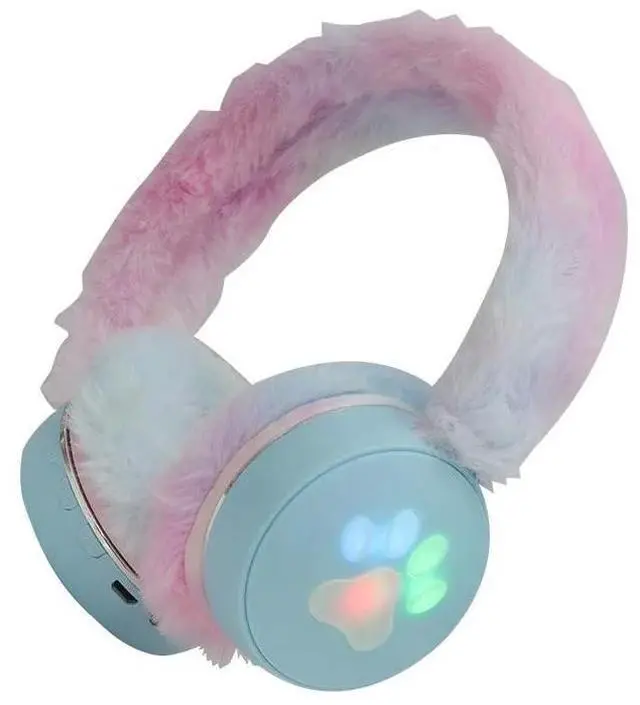 Alt view image 2 of 5 - Bluetooth Headphones with LED, Ear Design, Soft Over-Ear Pads, Pink