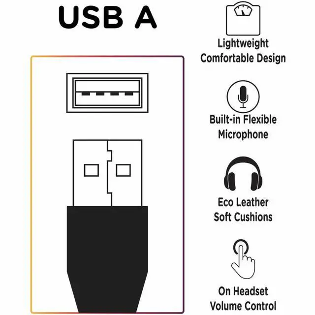 Alt view image 5 of 5 - Morpheus 360 Deluxe Multimedia Stereo USB Headset - Adjustable Microphone - Lightweight Comfortable Design - Soft Eco Leather Ear Cushions - Over Ear - Black - HS3500SU
