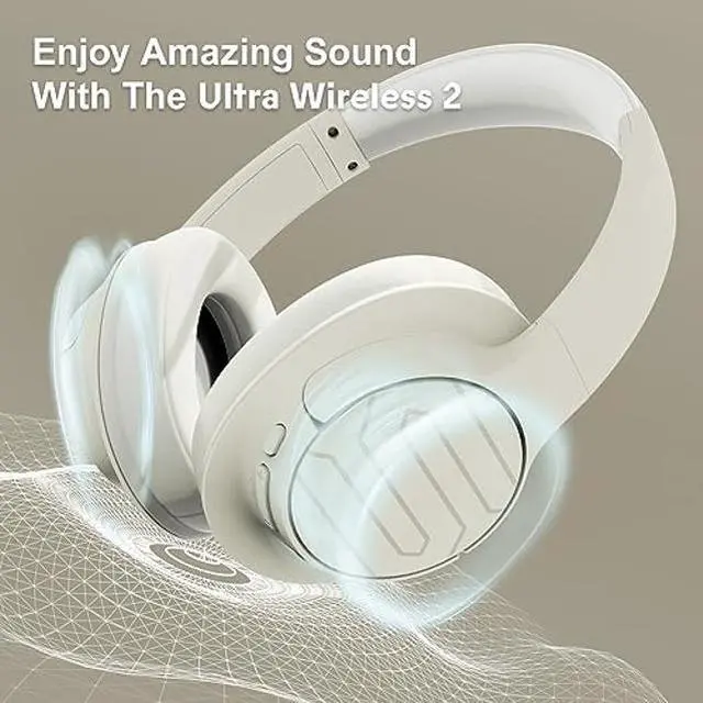 Alt view image 3 of 5 - Soul Electronics Bundle of Beige Foldable Wireless Over Ear Headphone and Beige Active Noise Cancelling Headset