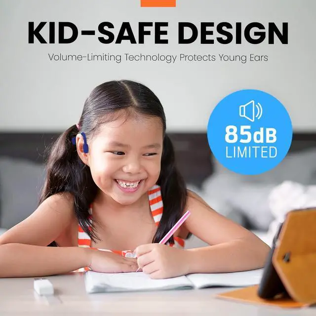 Alt view image 2 of 5 - Helix Air Jammers Kids Bluetooth Air Conduction Open Ear Headphones