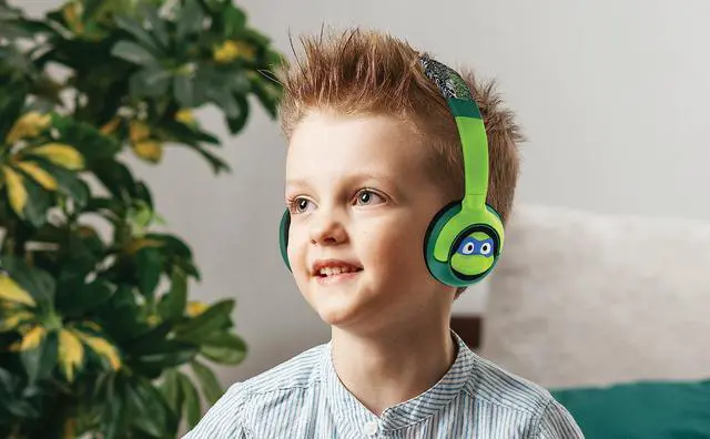 Alt view image 5 of 5 - eKids Teenage Mutant Ninja Turtles Bluetooth Headphones for Kids, Wireless Headphones with Microphone, Includes Aux Cord, Perfect for School, Home, or Travel