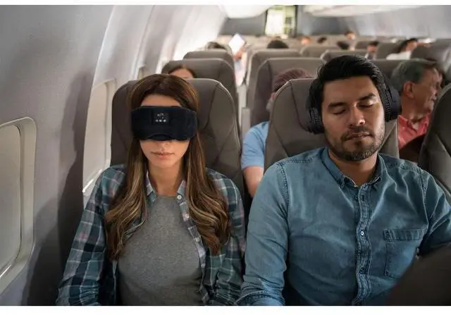 Alt view image 4 of 4 - iLive Bluetooth Wireless Sleep Mask Headphones, Adjustable Headband, Carry Pouch Included, Black (IAHB31B)