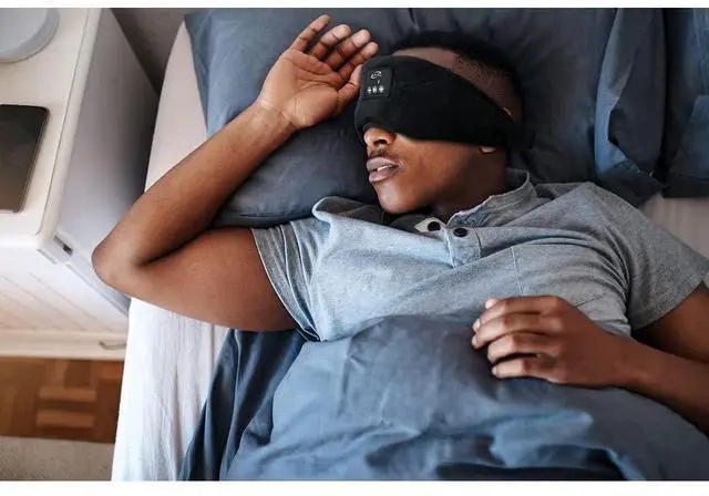 Alt view image 3 of 4 - iLive Bluetooth Wireless Sleep Mask Headphones, Adjustable Headband, Carry Pouch Included, Black (IAHB31B)