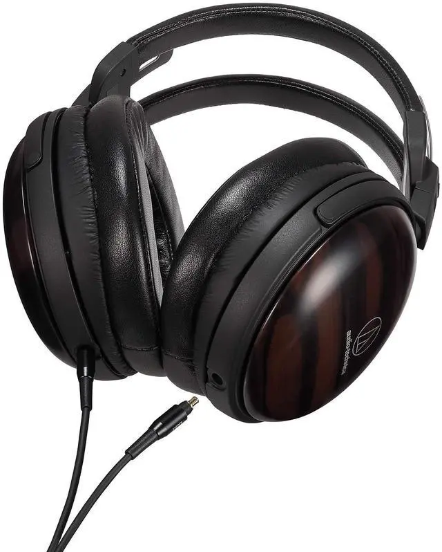 Alt view image 3 of 5 - Audio-Technica ATH-AWKT Closed-Back Dynamic Wooden Headphones (Striped Ebony)