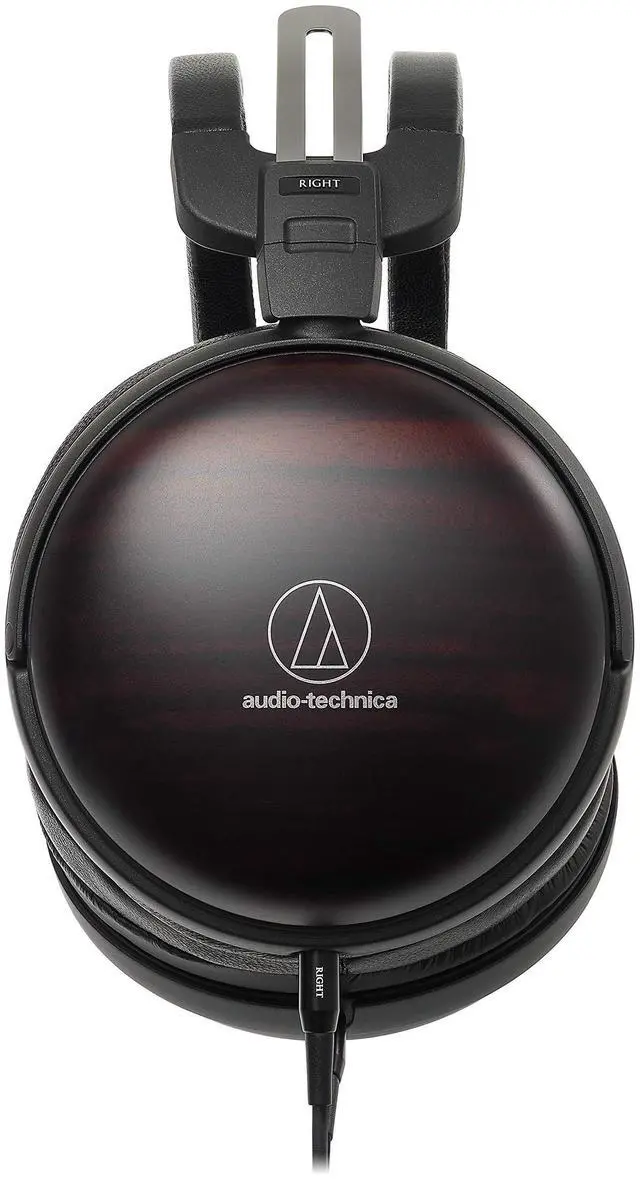 Alt view image 2 of 5 - Audio-Technica ATH-AWKT Closed-Back Dynamic Wooden Headphones (Striped Ebony)