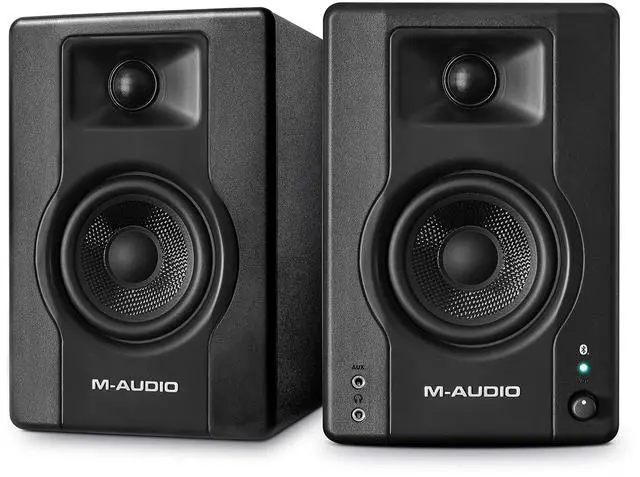 Alt view image 2 of 5 - M-Audio BX4BT 4.5" Studio Monitors & PC Speakers with Bluetooth for Recording and Multimedia & HDH40 - Over Ear Studio Headphones with Closed Back Design