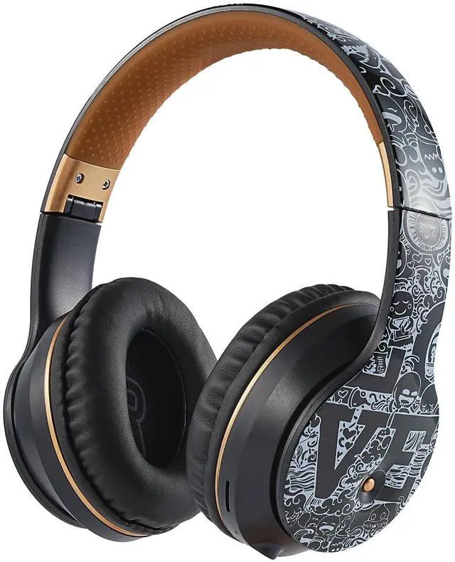 Main image of Arryes Kids Bluetooth Headset,Suitable for 3-21 Years Old Children, Wireless Sports Music Game Headset, Protein Ear pad Painless Long wear, Suitable for Mobile Phones, Tablets, laptops. (Black Gold)