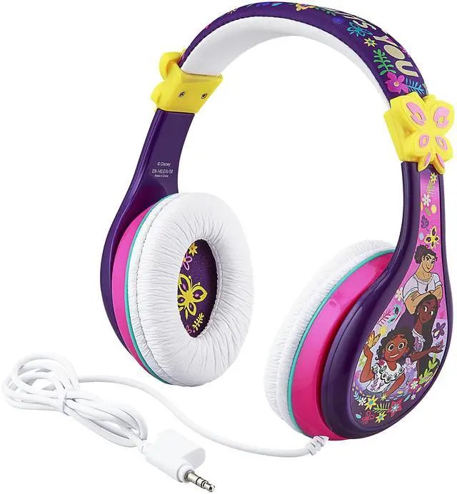 Alt view image 2 of 5 - eKids Disney Encanto Headphones for Kids, Wired Headphones for School, Home or Travel, Tangle Free Toddler Earphones with Volume Control, 3.5mm Jack, Includes Headphone Splitter