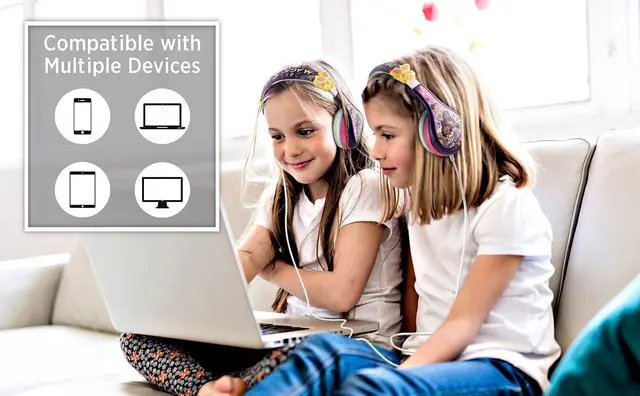 Alt view image 3 of 5 - eKids Disney Encanto Headphones for Kids, Wired Headphones for School, Home or Travel, Tangle Free Toddler Earphones with Volume Control, 3.5mm Jack, Includes Headphone Splitter