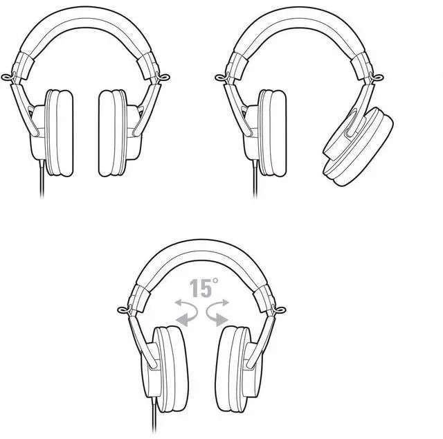 Alt view image 4 of 5 - Audio-Technica ATH-M20x Monitor Headphones (Black) + Gator Weatherproof Headphone Case + Cleaning Cloth - Deluxe Bundle