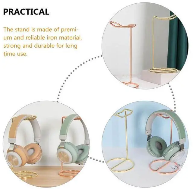 Alt view image 5 of 5 - Amosfun Headphone Stand Headset Display Rack Stainless Steel Headphone Holder for Home Office Desk Headset Organize 8.6 Inch Tall
