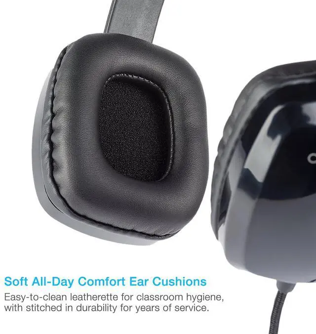 Alt view image 3 of 5 - Cyber Acoustics 3.5mm Stereo Headphones for PCs and Other 3.5mm Devices in The Office, Classroom or Home (ACM-6004)